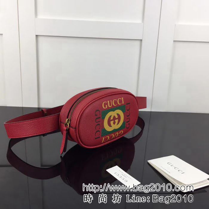 GUCCI古馳頂級原單 新款專櫃品質 實物實拍 476434印花大紅腰包 HY1105
